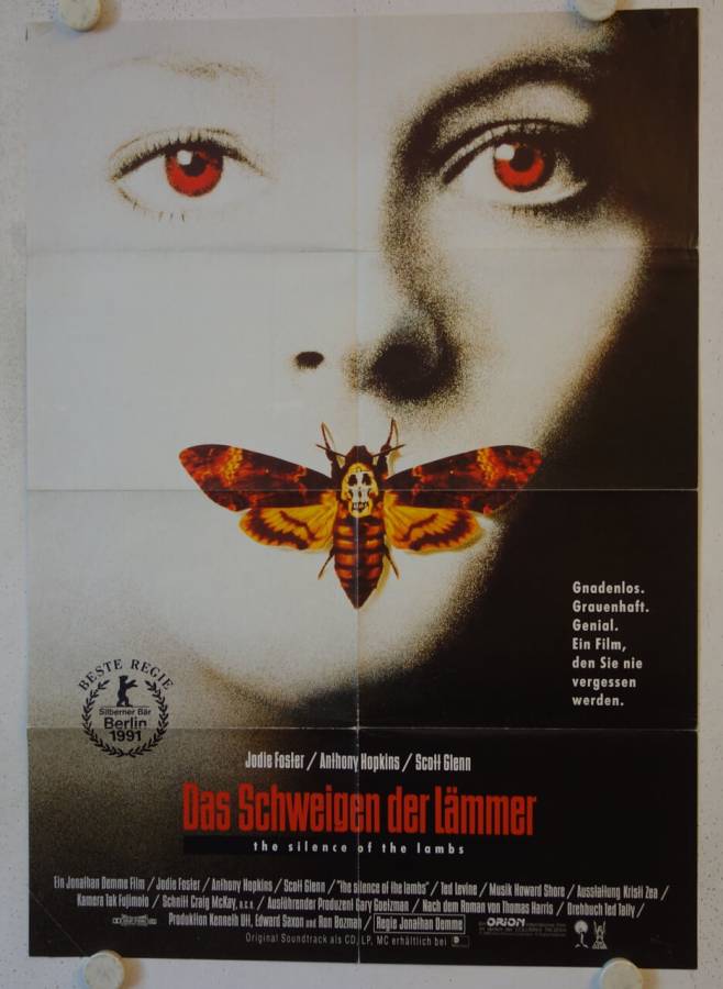 Das Schweigen der Lämmer originales deutsches Filmplakat